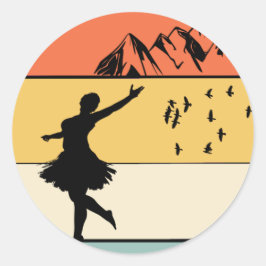 Alles wat ik nodig heb is liefde en Highland Fling Ronde Sticker