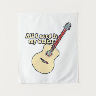 Alles wat ik nodig heb is mijn gitaar. positieve w wandkleed