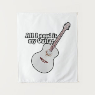 Alles wat ik nodig heb is mijn gitaar. wandkleed