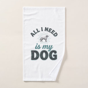 Alles wat ik nodig heb is mijn hond Vintage gravur Handdoek