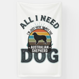 Alles wat ik nodig heb is mijn hond Vintage gravur Spandoek