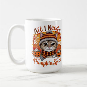 Alles wat ik nodig heb is mijn kat en pompoen krui koffiemok