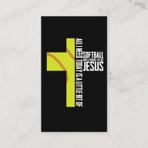 Alles wat ik nodig heb is Softball en Jezus Gift Visitekaartje