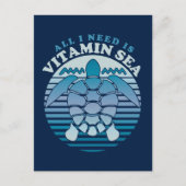 Alles wat ik nodig heb is vitamine Zee - Retrofsch Briefkaart (Voorkant)