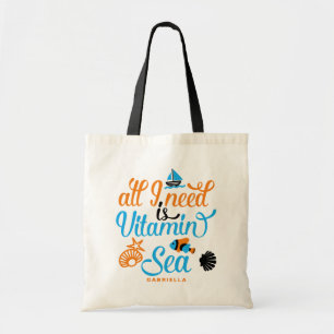 Alles wat ik nodig heb, is Vitamine Zee Summer Pun Tote Bag