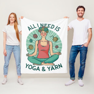 Alles wat ik nodig heb is Yoga en Yarne zin Fleece Deken