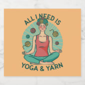 Alles wat ik nodig heb is Yoga en Yarne zin Likeurfles Etiket (Enkel label)