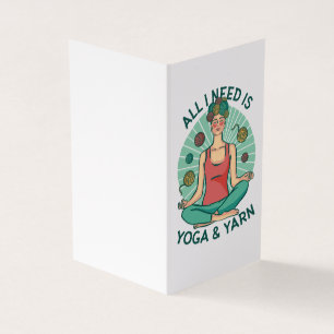 Alles wat ik nodig heb is Yoga en Yarne zin Visitekaartjes