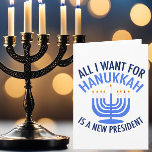 Alles wat ik voor Hanukkah wil is een Nieuwe Presi Feestdagen Kaart