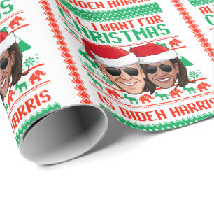 Alles wat ik voor Kerstmis wil is Biden Harris Cadeaupapier