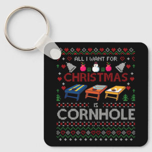 Alles wat ik voor Kerstmis wil is Cornhole Ugly Co Sleutelhanger