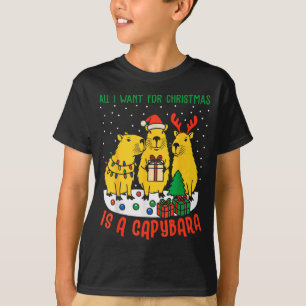 Alles wat ik voor Kerstmis wil is een Capybara Ker T-shirt