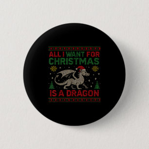 Alles wat ik voor Kerstmis wil is een Draak & Boek Ronde Button 5,7 Cm