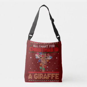 Alles wat ik voor Kerstmis wil is een Giraffe-dier Crossbody Tas