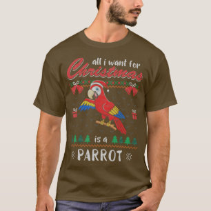 Alles wat ik voor Kerstmis wil, is een papegaaiige T-shirt