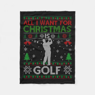 Alles wat ik voor Kerstmis wil is Golf Lelijke Gol Fleece Deken