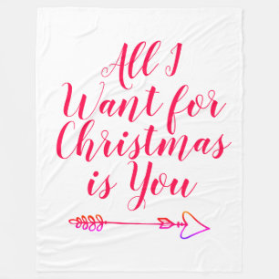 Alles wat ik voor Kerstmis wil is Jij aangepaste F Fleece Deken