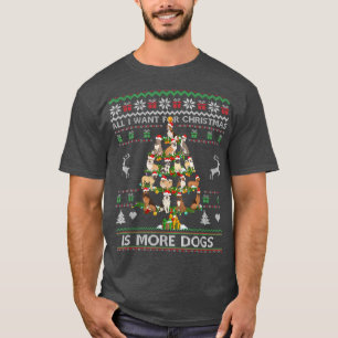Alles wat ik voor Kerstmis wil is meer honden lomp T-shirt