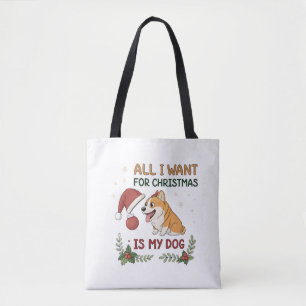 Alles wat ik voor Kerstmis wil is mijn hond Kunst Draagtas