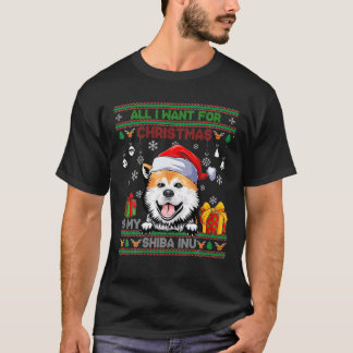 Alles wat ik voor Kerstmis wil is Shiba in je leli T-shirt