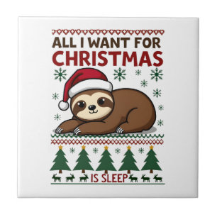 Alles wat ik voor kerstmis wil is slaap - Grappige Tegeltje