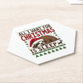 Alles wat ik voor Kerstmis wil is slapen - grappig Kartonnen Onderzetters (Schuin)