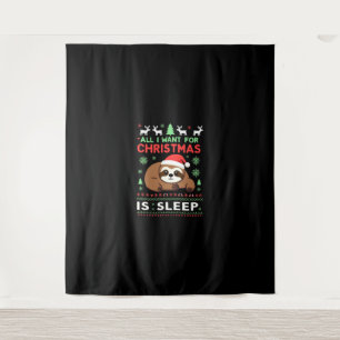 Alles wat ik voor Kerstmis wil is slapen - Grappig Wandkleed