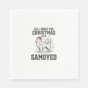 Alles wat ik voor Kerstmis wil Samoyed Hond Servet