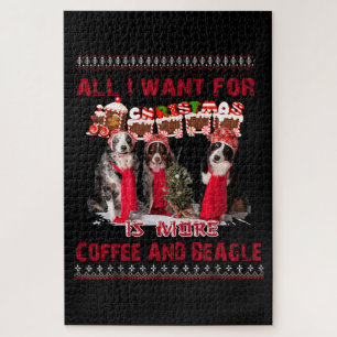 Alles wat ik wil voor beagle en koffie in kerstmis legpuzzel