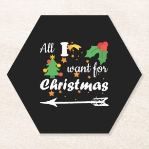 Alles wat ik wil voor Christmas Couple Shirt Kartonnen Onderzetters