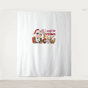 Alles wat ik wil voor de kerst is Koe Xmas Schatti Wandkleed