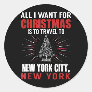 Alles wat ik wil voor kerst reizen naar New York C Ronde Sticker