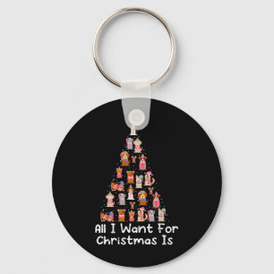 Alles wat ik wil voor Kerstmis honden is kerstboom Sleutelhanger
