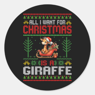 Alles wat ik wil voor Kerstmis is een Giraffe - le Ronde Sticker