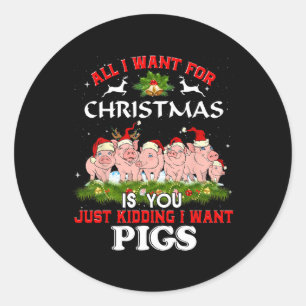 Alles wat ik wil voor Kerstmis is een lelijke trui Ronde Sticker