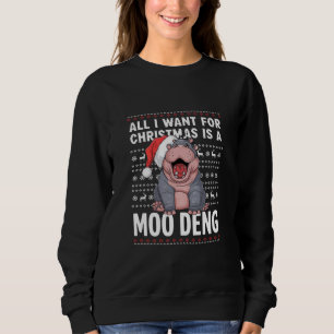 Alles wat ik wil voor Kerstmis is een Moo Deng Trui