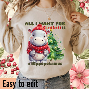 Alles wat ik wil voor Kerstmis is een nijlpaard - T-shirt