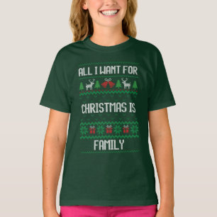 Alles wat ik wil voor Kerstmis is familie T-shirt