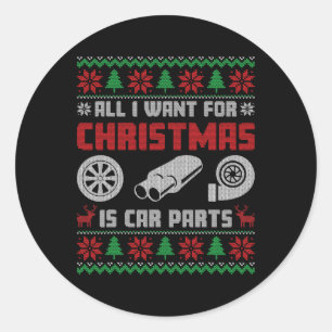 Alles wat ik wil voor Kerstmis is meer auto-onderd Ronde Sticker