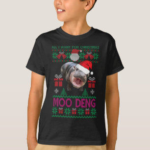 Alles wat ik wil voor Kerstmis is Moo Deng Hippopo T-shirt