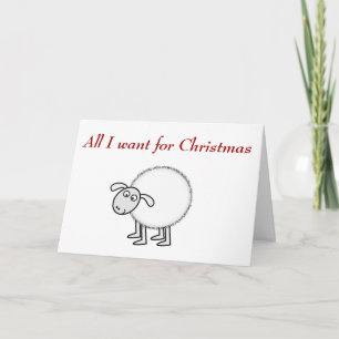 Alles wat ik wil voor Kerstmis is schapen. Feestdagen Kaart