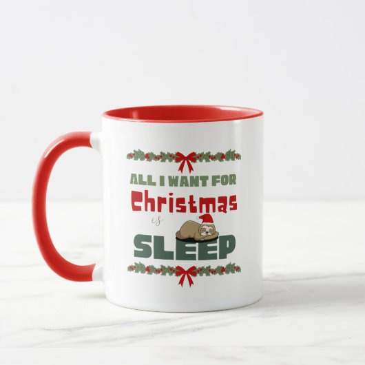 alles wat ik wil voor kerstmis is slapen mok (Links)