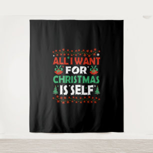 Alles wat ik wil voor Kerstmis is zelf Wandkleed