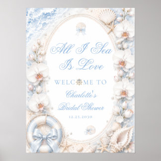 Alles wat ik zie is liefde Kust bruiloftsborrel we Poster