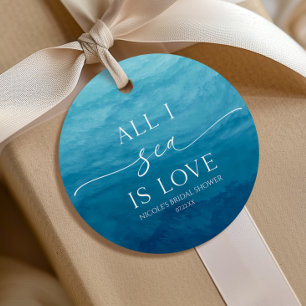 Alles wat ik zie is liefde Oceaan Strand Bruiloft Bedankjes Labels