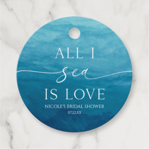 Alles wat ik zie is liefde Oceaan Strand Bruiloft Bedankjes Labels