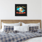 Alles wat je hoeft te doen is geloven - Llama Love Canvas Afdruk (Insitu (Slaapkamer))