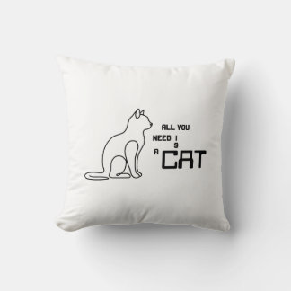 Alles Wat Je Nodig Hebt Is Een Kat Moppige Kattenl Kussen