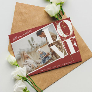 Alles wat je nodig hebt is een Valentijnse liefdes Feestdagenkaart