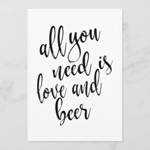 Alles wat je nodig hebt is liefde en bier betaalba kaart